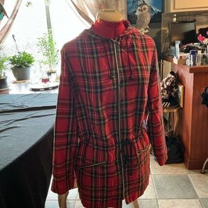 Red Plaid Women's Utility Jacket
